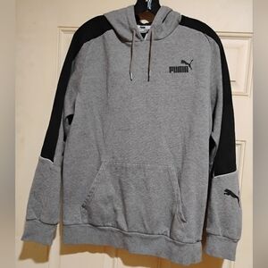 Puma Men's Two-Tone Gray Hoodie Pullover Sweatshirt Size Medium